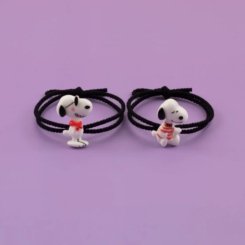 New Snoopy Cartoon Headband Kawaii Small Rubber Band Cute Hair Accessory for Girls Convenient Headband Gift for Office Workers