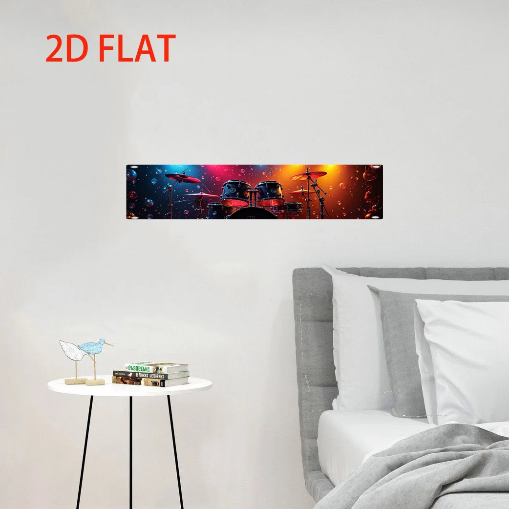 1pc Drum Set Illustration | Decorative Wall Hanging, Music Room Art Studio Decor, Musician Gifts, Retro Style Band Room Sign