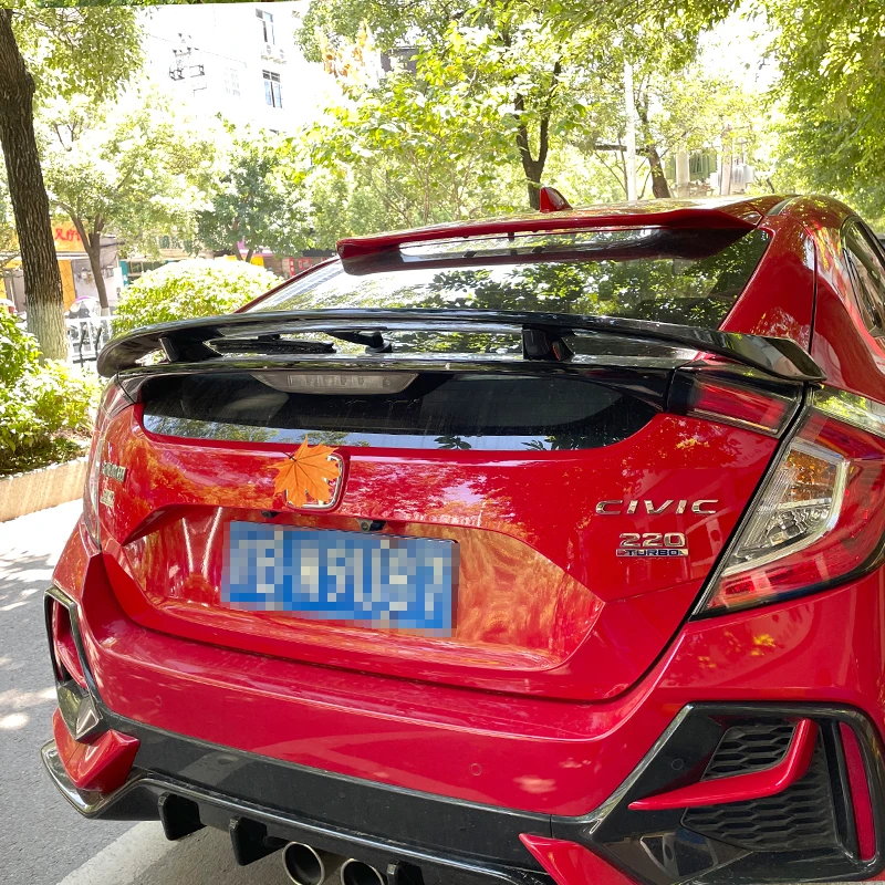 

Спойлер для багажника хэтчбека для Honda 10th Civic 2020-2022 года, АБС-пластик, углеродное волокно, черный внешний вид, украшение для заднего крыла автомобиля, комплект кузова