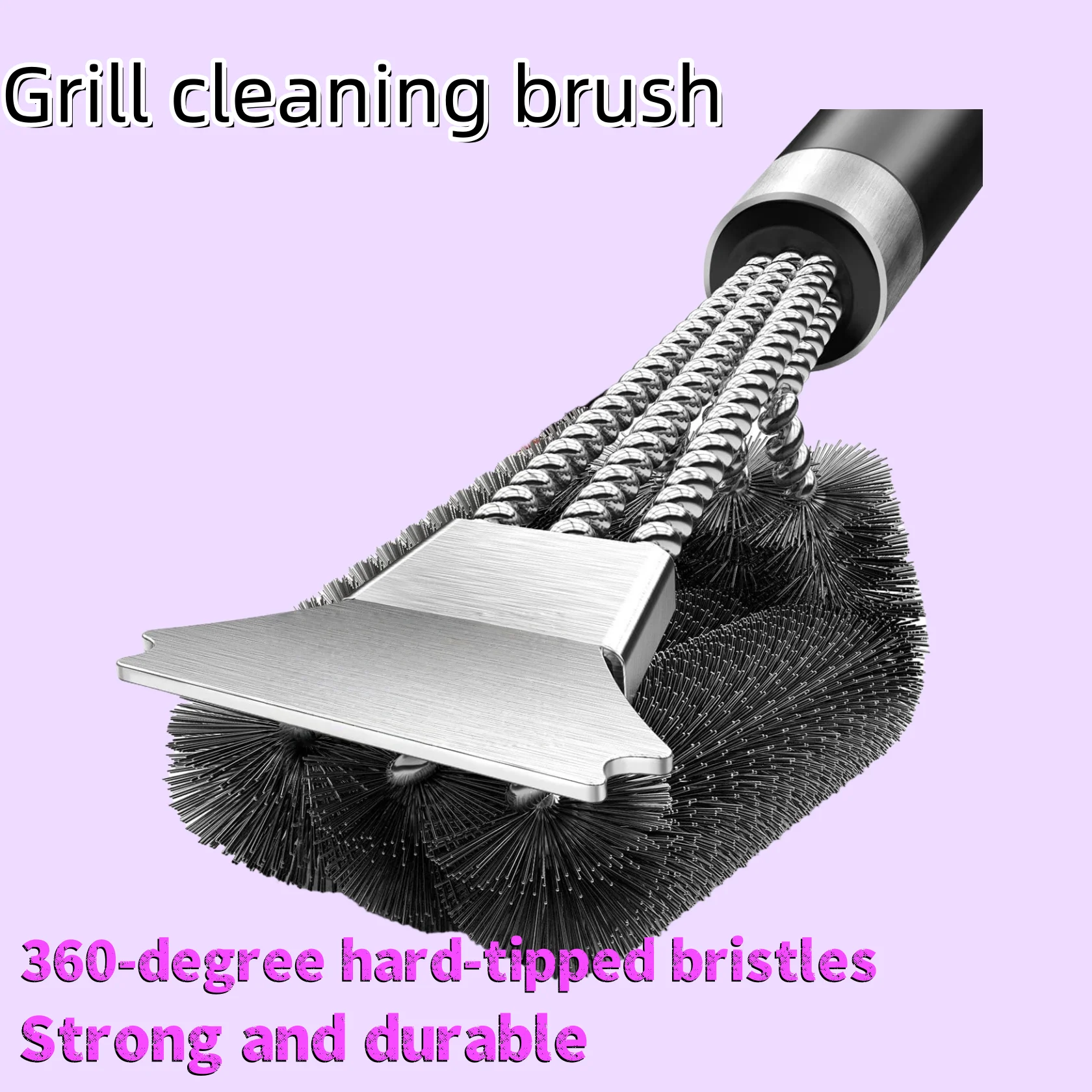 

Набор щеток для гриля и скребков — сверхмощный инструмент для чистки барбекю с безопасными проводами и удобной ручкой, для газовых, угольных, фарфоровых грилей