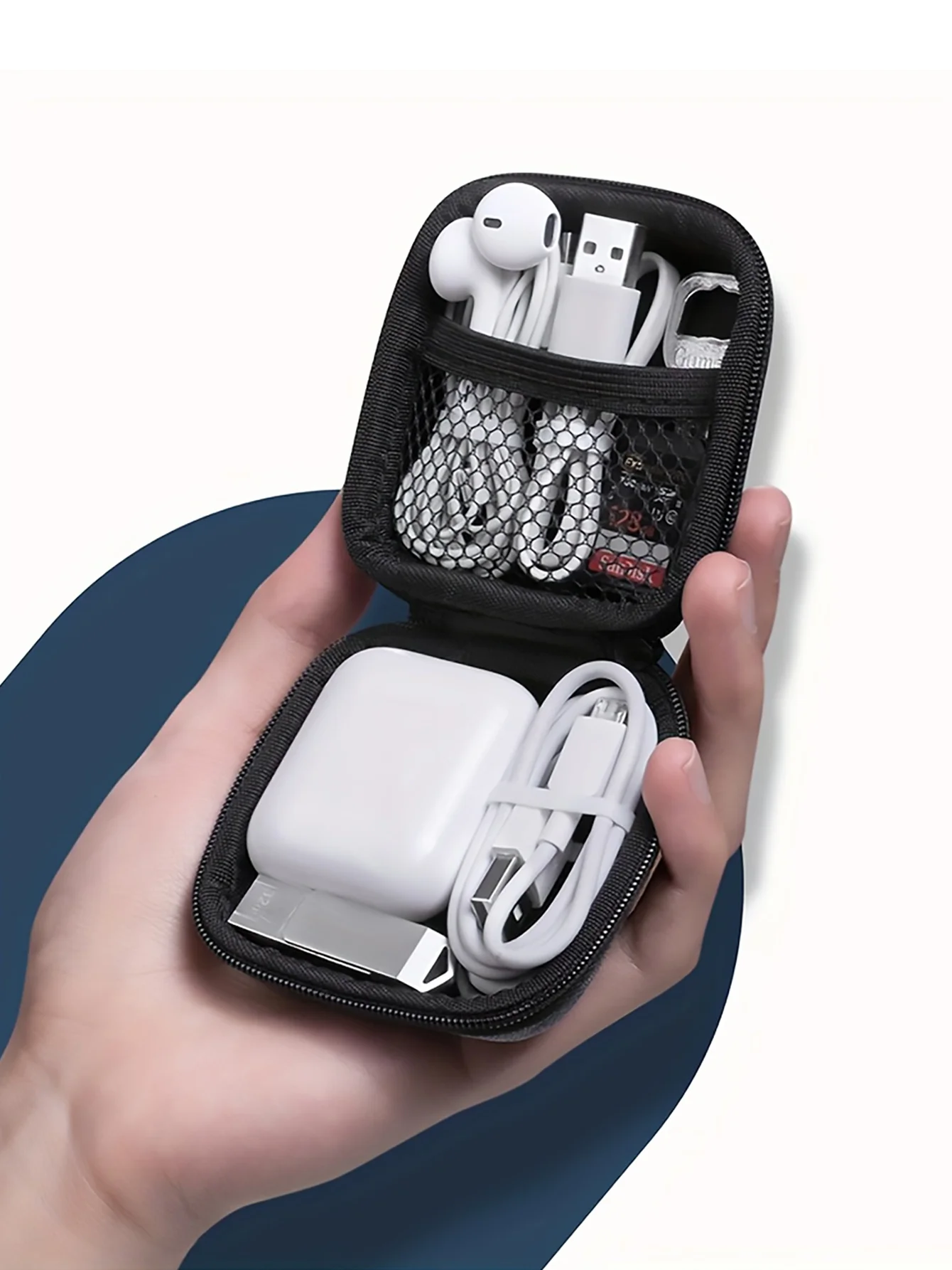 Capa protetora digital, mouse portátil com carregador, fonte de alimentação portátil, carregador de cabo de dados, bolsa organizadora resistente à voltagem