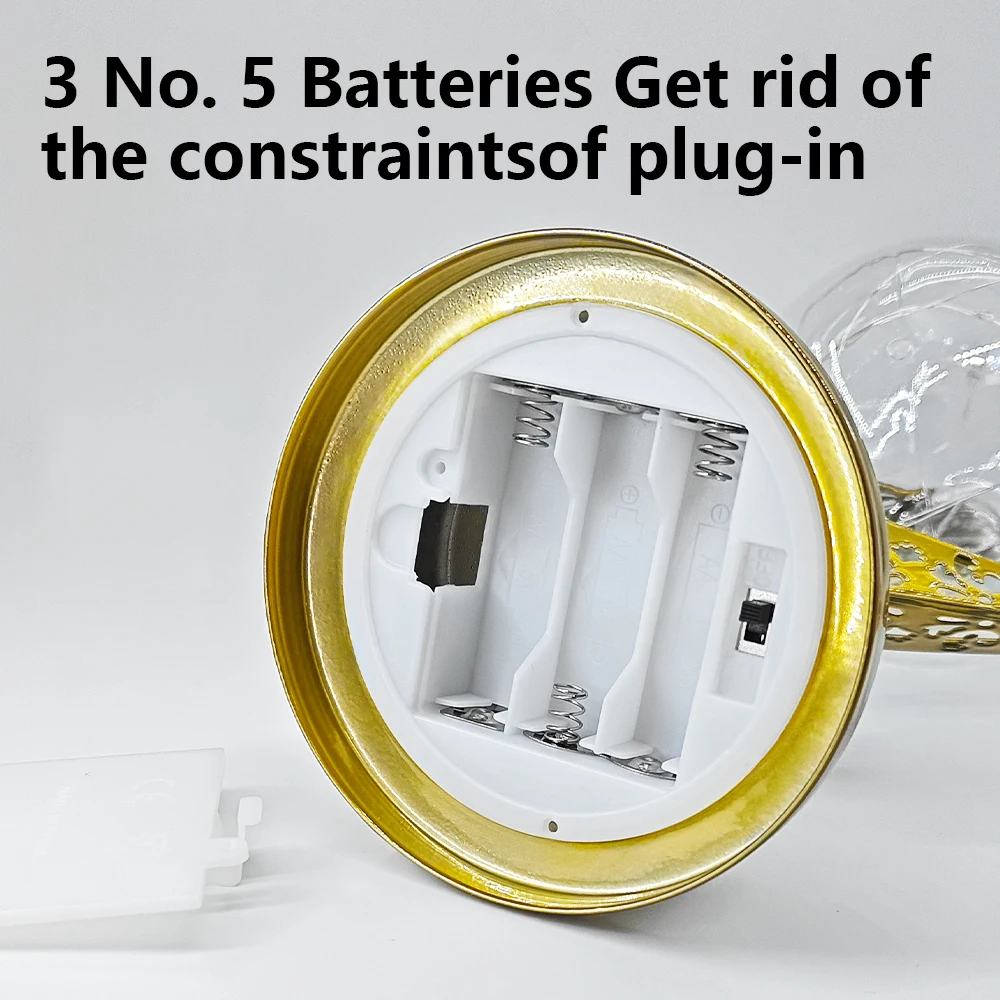 المحمولة عيد الميلاد ليلة ضوء خمر ستار القمر ديكور الجدول العين رعاية الدافئة توهج اللاسلكية LED لمبة مكتب عطلة ديكور هدية #5