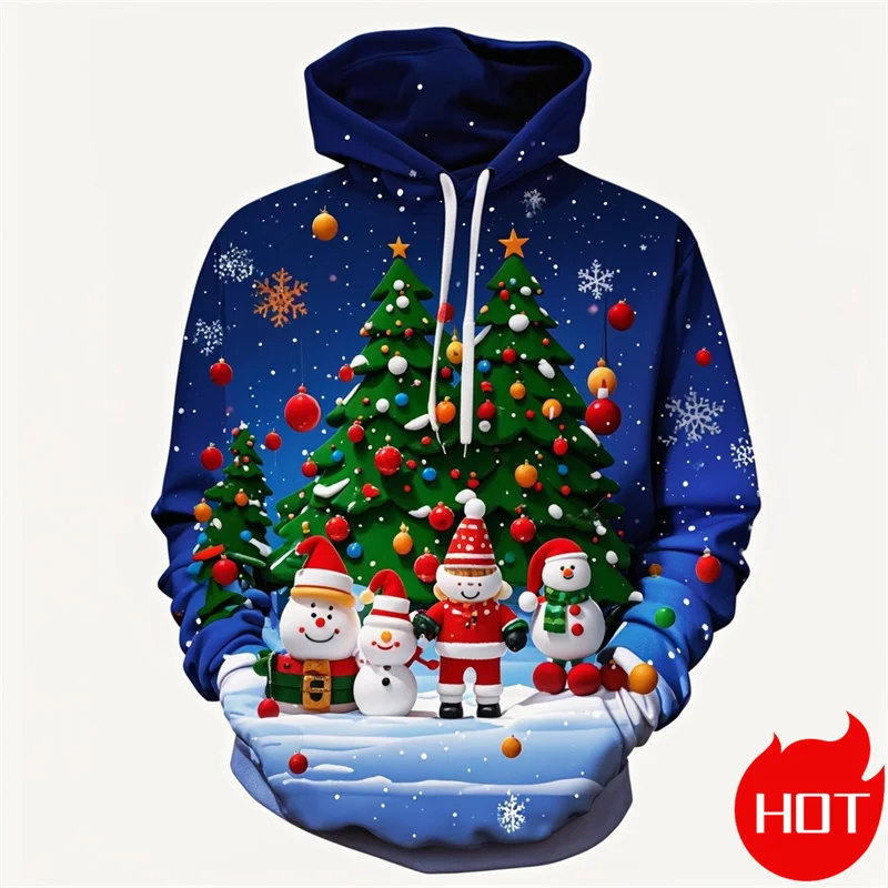 

Fashion New 3D Print Merry Christmas New In Hoodies & Sweatshirts Santa Claus Xmas Christmas Ornament Graphic Pullovers Clothing