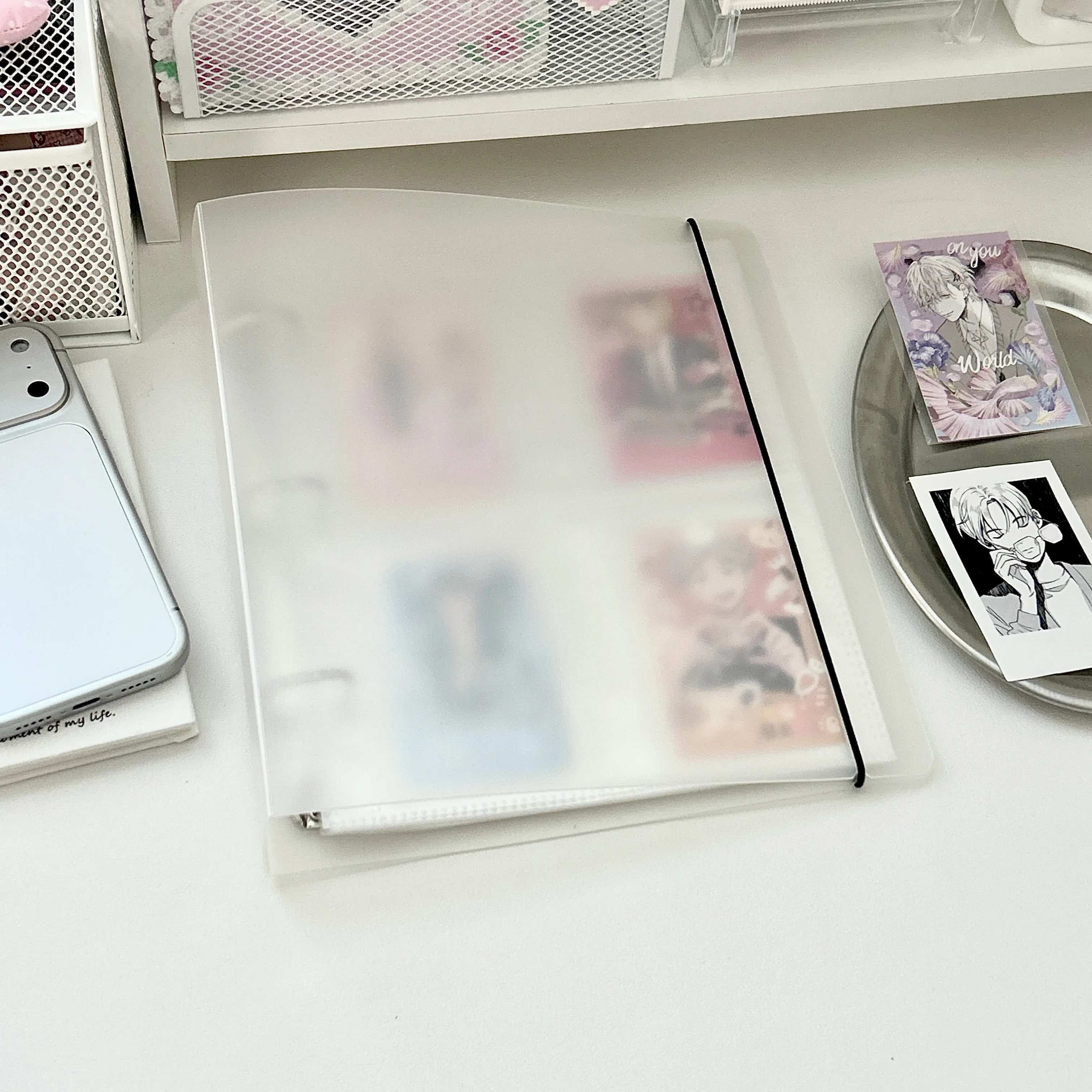 A5 Wide 3 Ring Loose Leaf Binder Set With Strap Clear Photocard Sleeves 2/4 Pocket Refill Pages Notebook Cover Journal Storage