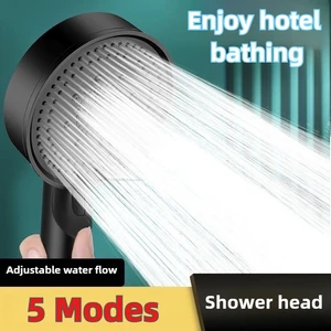 5 Modes Pressure Boost Shower Head Multifunction Adjustable Large Water Shower Nozzle Massage Bathroom Accessory