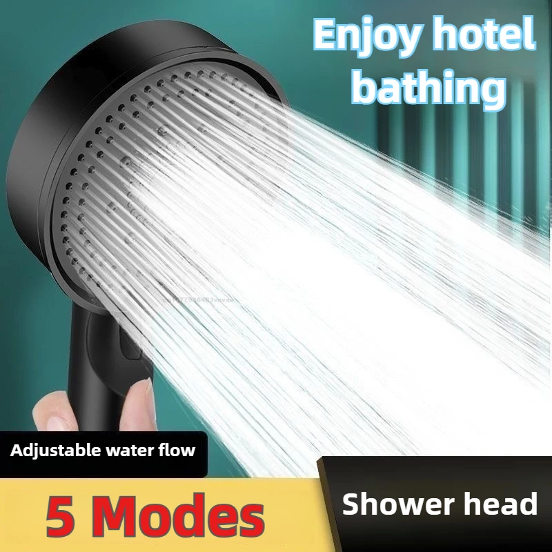 5 Modes Pressure Boost Shower Head Multifunction Adjustable Large Water Shower Nozzle Massage Bathroom Accessory