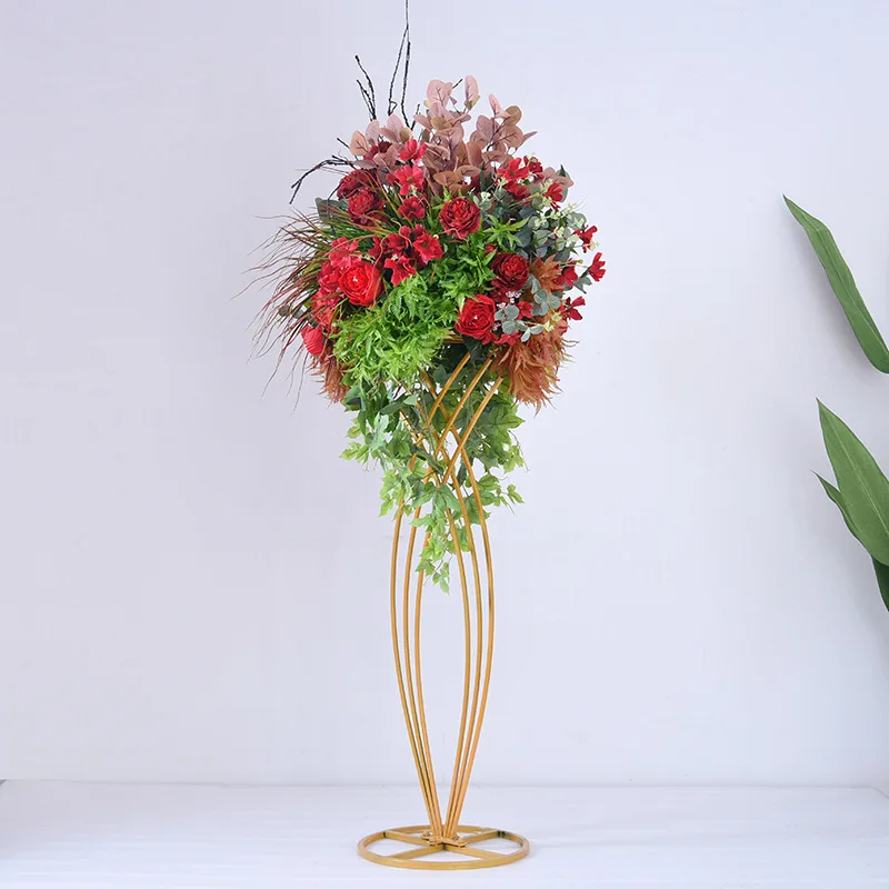 Metal Flower Vase Floor Vases Column Stand Metal Road Lead, Wedding Centerpiece Geometric Pot Table Rack for Home Decor 10 Pcs