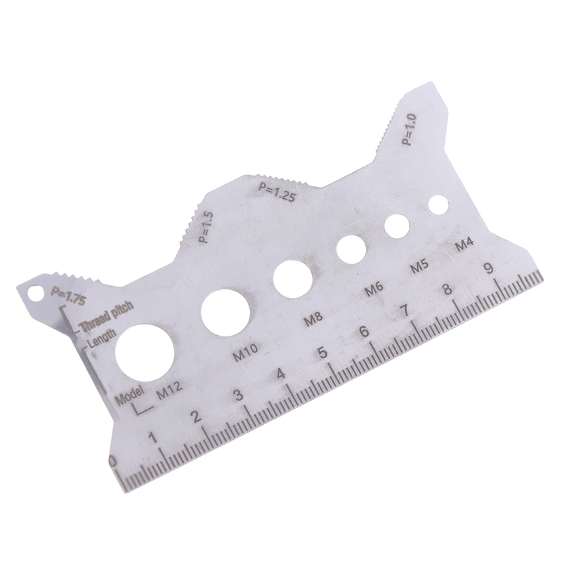 Bolt Measuring Tool Bolt Thread Stainless Steel Sizer Flat Double-Sided Screw Measuring Device For Pattern Jewelry Watch