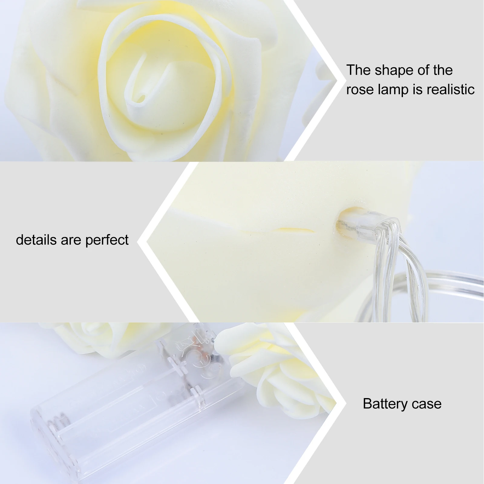 

1Pcs LED Rose String Lights 15M Warm Rose Lamp for Indoor Xmas Party Decorative Atmosphere Lighting