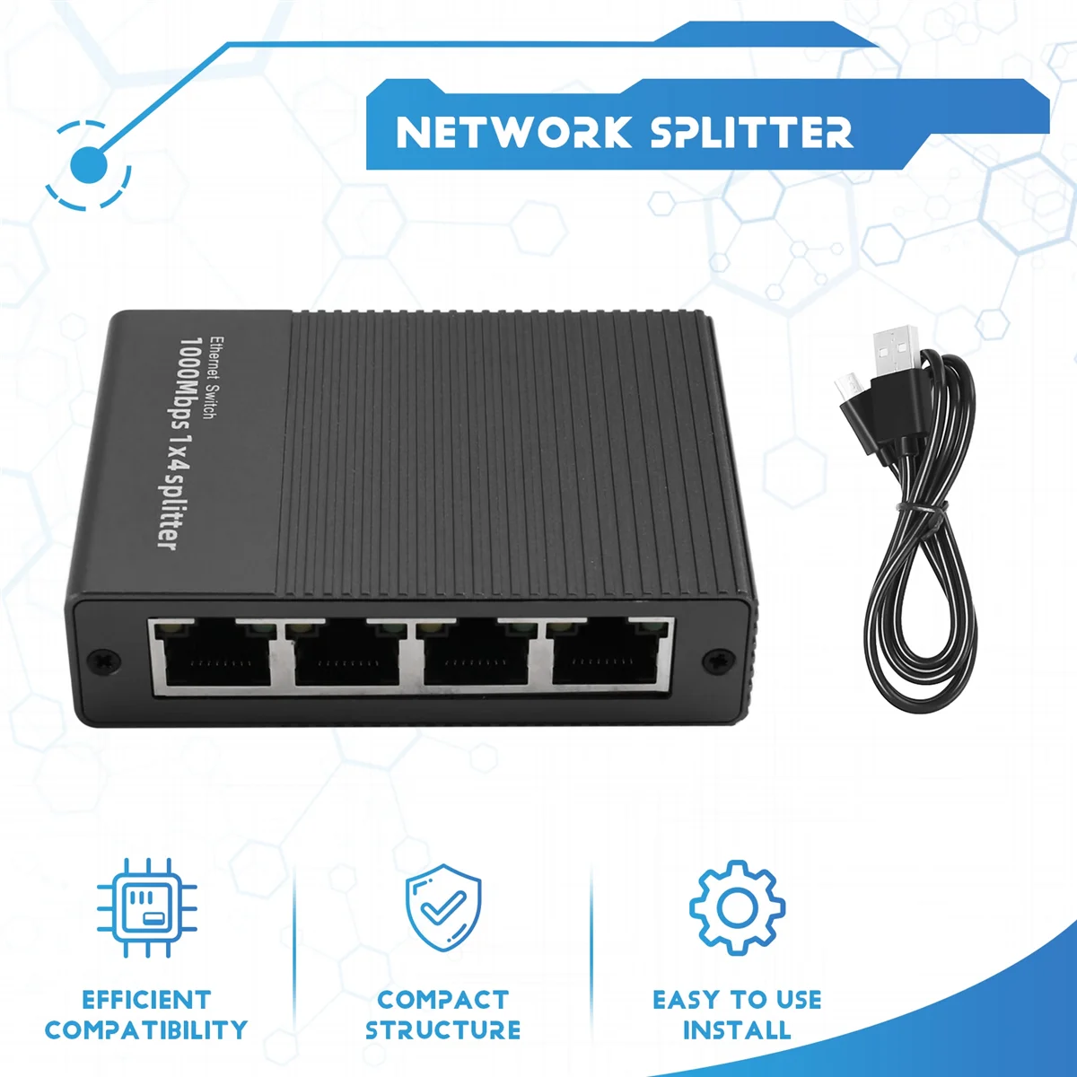 2025 + 1000Mbps إيثرنت الفاصل 1 إلى 4 جيجابت RJ45 LAN الإنترنت الفاصل للتلفزيون الكمبيوتر راوتر التبديل التلفزيون الرقمي #5