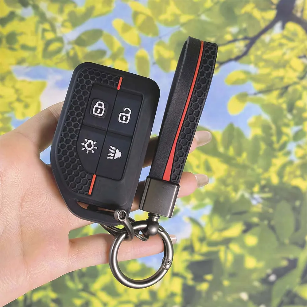 Dynamic Sport Honeycomb Key Case With Keychain For Volvo New FM FH FH16 Tractor Van Heavy Truck New Model Remote Key Sleeve