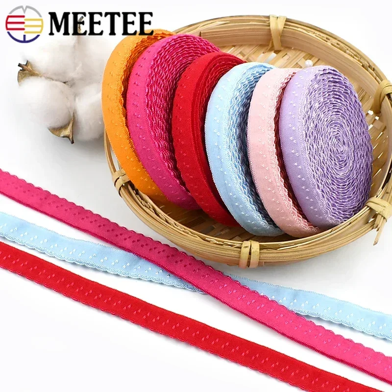 10/20M 11mm Elastic Band Double-layered Folding Lace Rubber Ribbon Bra Underwear Shoulder Strap Stretch Tape Sewing Accessory view 6