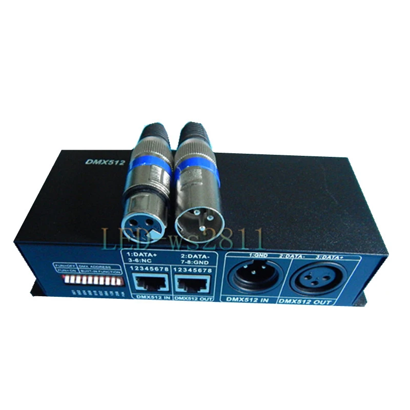 DC 12V 24V 3 canali DMX Decorder 3CH DMX512 Controller LED per striscia LED SMD 5050 2835 RGB