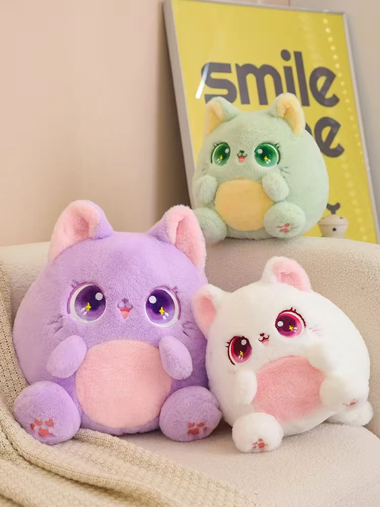 Cute cartoon big-eyed cat plush toy soft cute cartoon Kawaii nap pillow memory cotton pillow decorative doll birthday girl gift