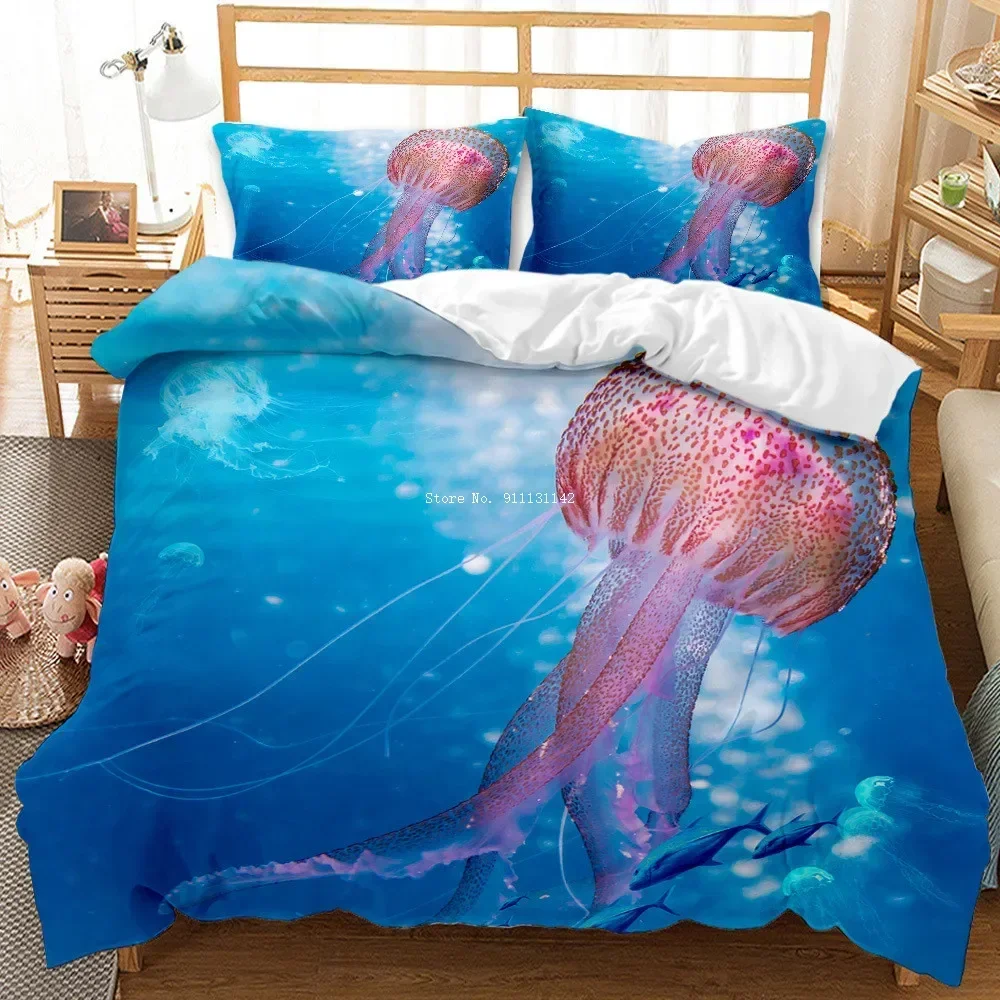 

3D Undersea World Whale Shark Comfortable Duvet Quilt Cover Pillowcase Bedding Set Children Bedroom Decoration Home Textile