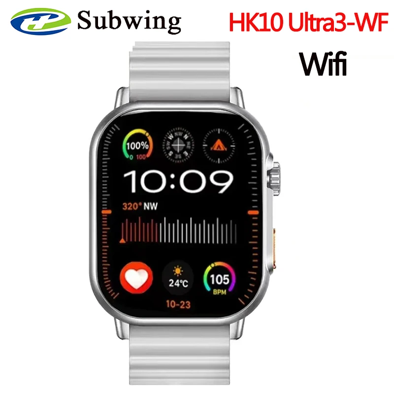 HK10 Ultra 3-WF AMOLED Smart Watch WiFi Photo Album Men Local Music TWS ChatGPT Smartwatch 1GB ROM Bluetooth 2024