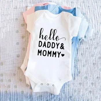 Hello Daddy Mommy Baby Bodysuit 1