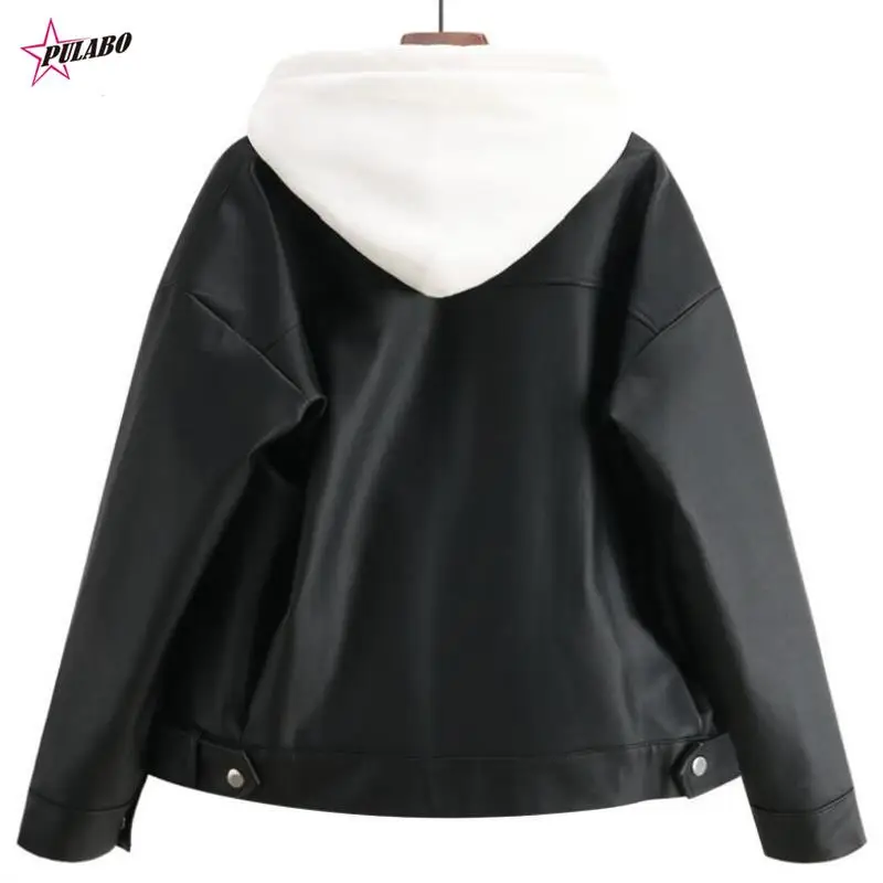 PULABO-Veste en cuir de style coréen pour femme, faux manteau, vêtements d'extérieur féminins, petit ami, noir, Y2K, arrivée, automne, hiver