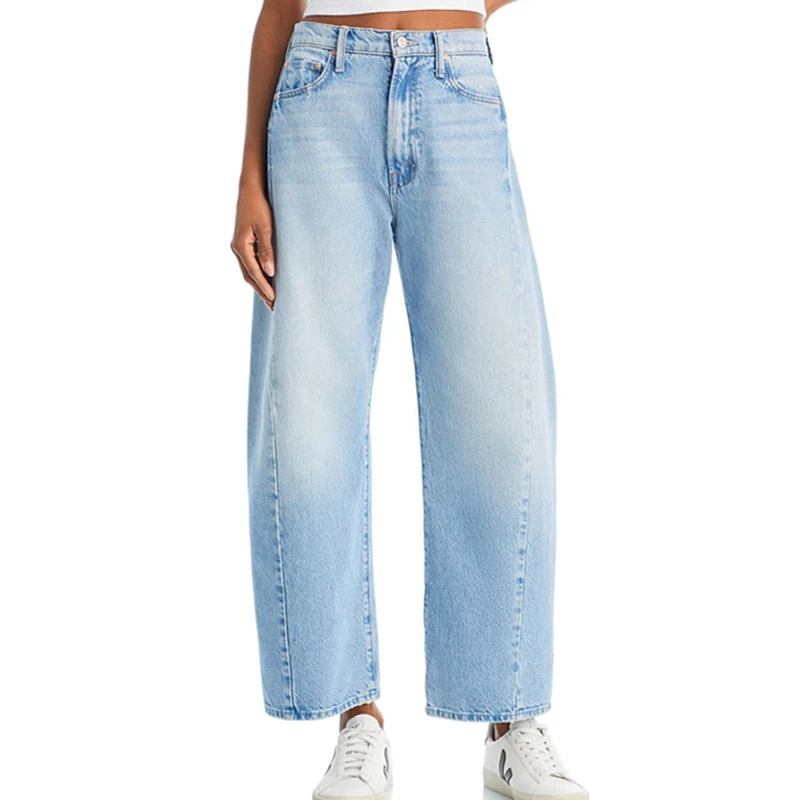 

Maxdutti Fashion High-waisted Cocoon-style Dyed Beige Wide-leg Croppe Jeans For Women's Jeans Woman Clothes Women's Denim Pants