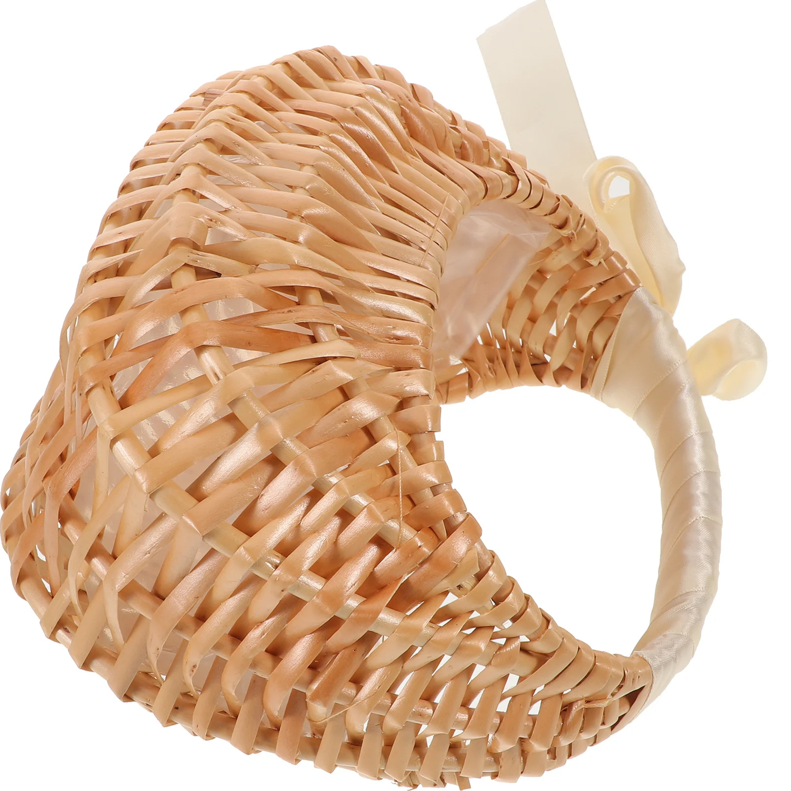 

Flower Handwoven Willow Petal Tossing Basket For Wedding Ceremony Portable Bridal Party Flower Container, Small