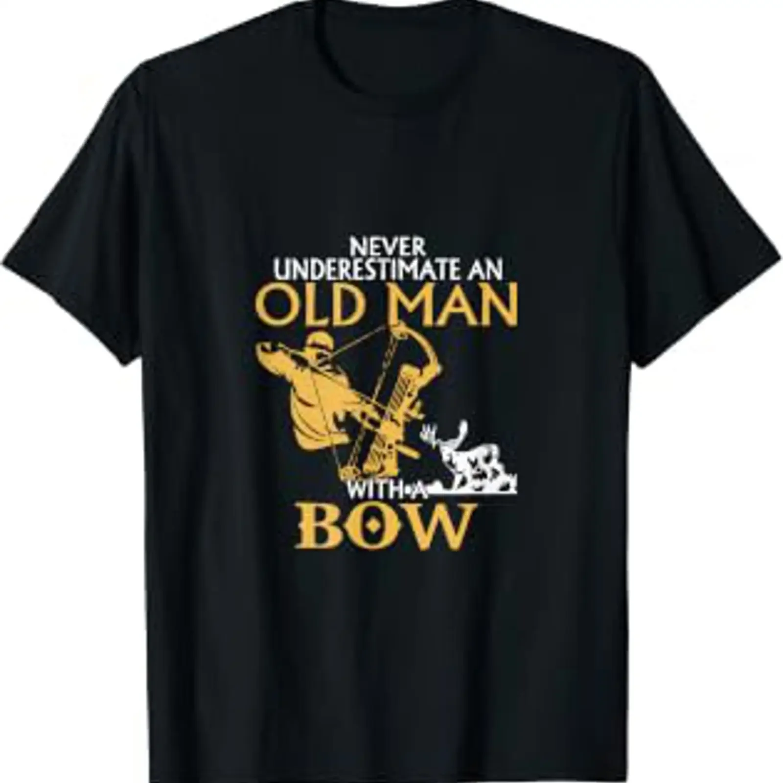 Old Man Archery Compound Bow Deer Elk Big Game Hunting T Shirt vintage Washed Casual Top For Everyday Wear designer clothes