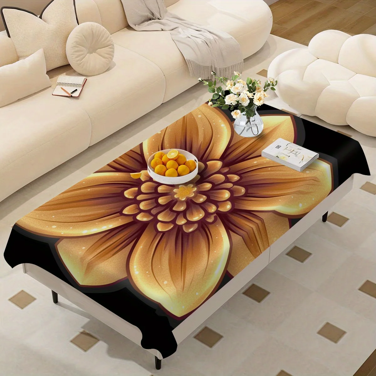 1pc / 2024 model high-end and simple flower tablecloth for dining room, kitchen, picnic party or decoration purposesxzj