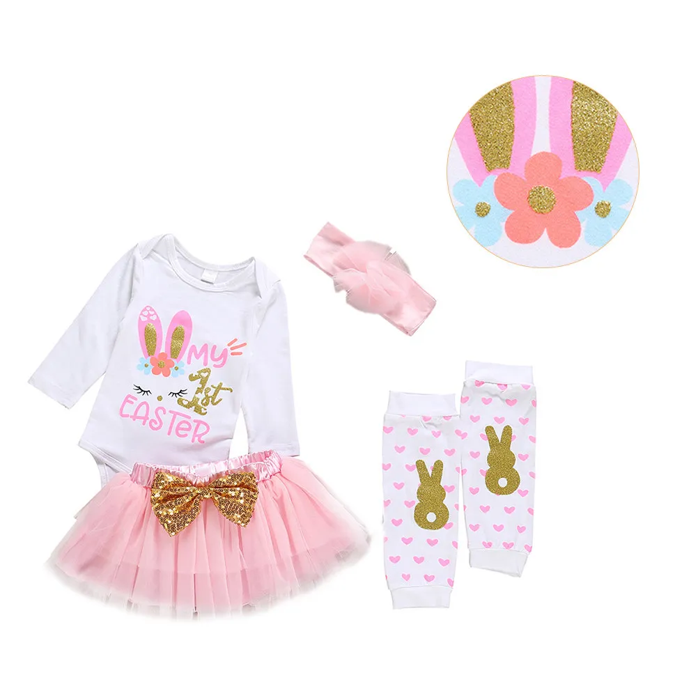 Children Easter Costume Set Bright Color Toddlers Party Dress Suit Baby Infant 70cm 0-3 Months Kids Festival Outfit