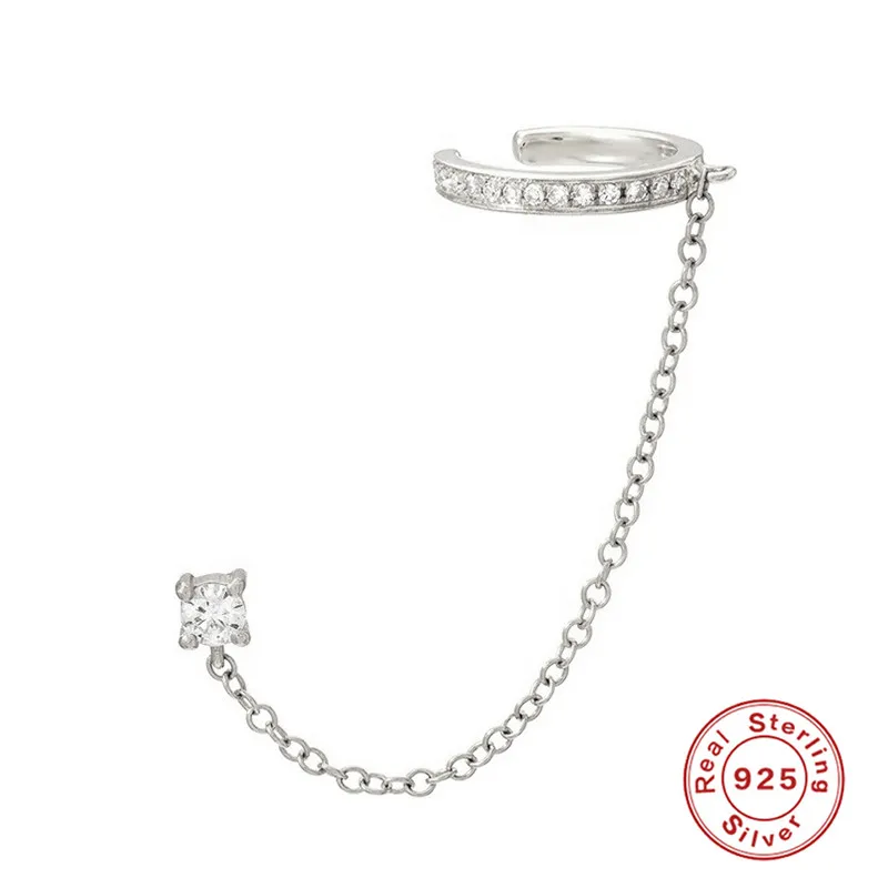 CANNER 1 STÜCK 925 Sterling Silber Achtzackiger Stern CZ Piercing Ohrring Für Frauen Ins Quaste Kette Stud Ohrring Party Edlen Schmuck