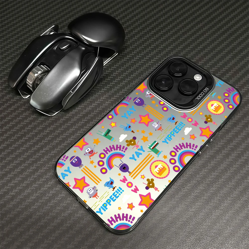 حافظة هاتف لهاتف آيفون 12 11 13 14 15 Hey Cartoon 16 17 Max D-Duggee Pro Plus غطاء ليزر IMD فضي صغير #2