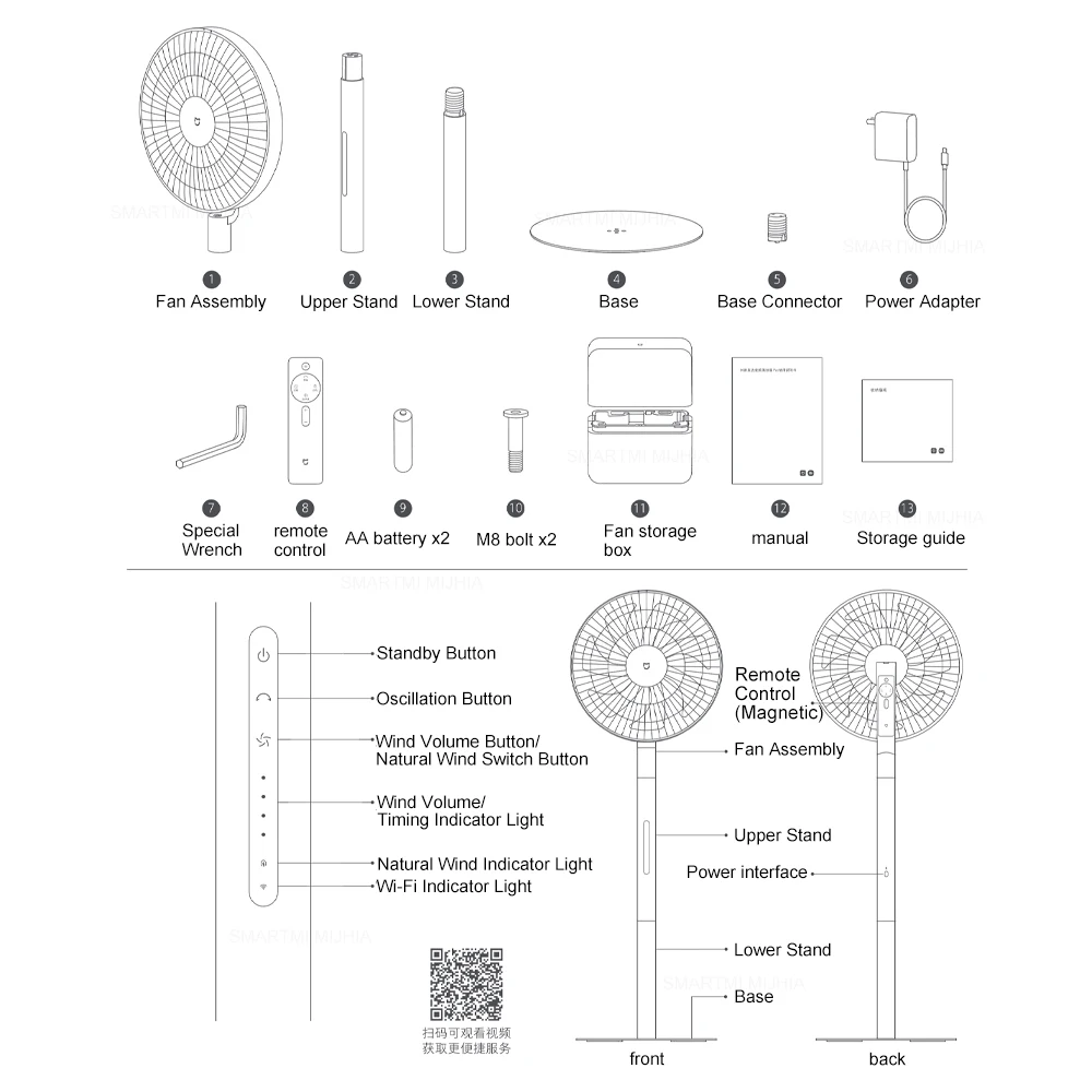 XIAOMI MIJIA DC Inverter Floor Fan Pro,Ultra-Thin Retractable,With Storage Box,Smart Standing Electric Fan,100 Air Flow Settings image 6