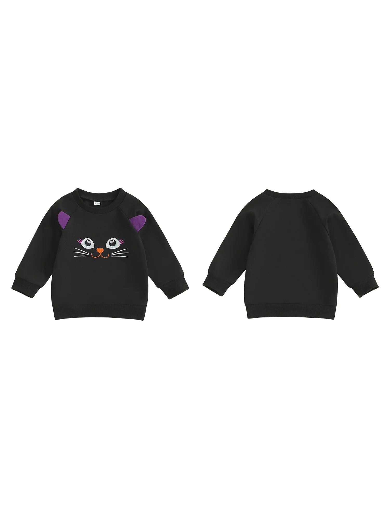 

Adorable Infant Halloween Hoodie with Pumpkin Print Cozy Loose Fit Crew Neck Long Sleeve Pullover for Toddlers