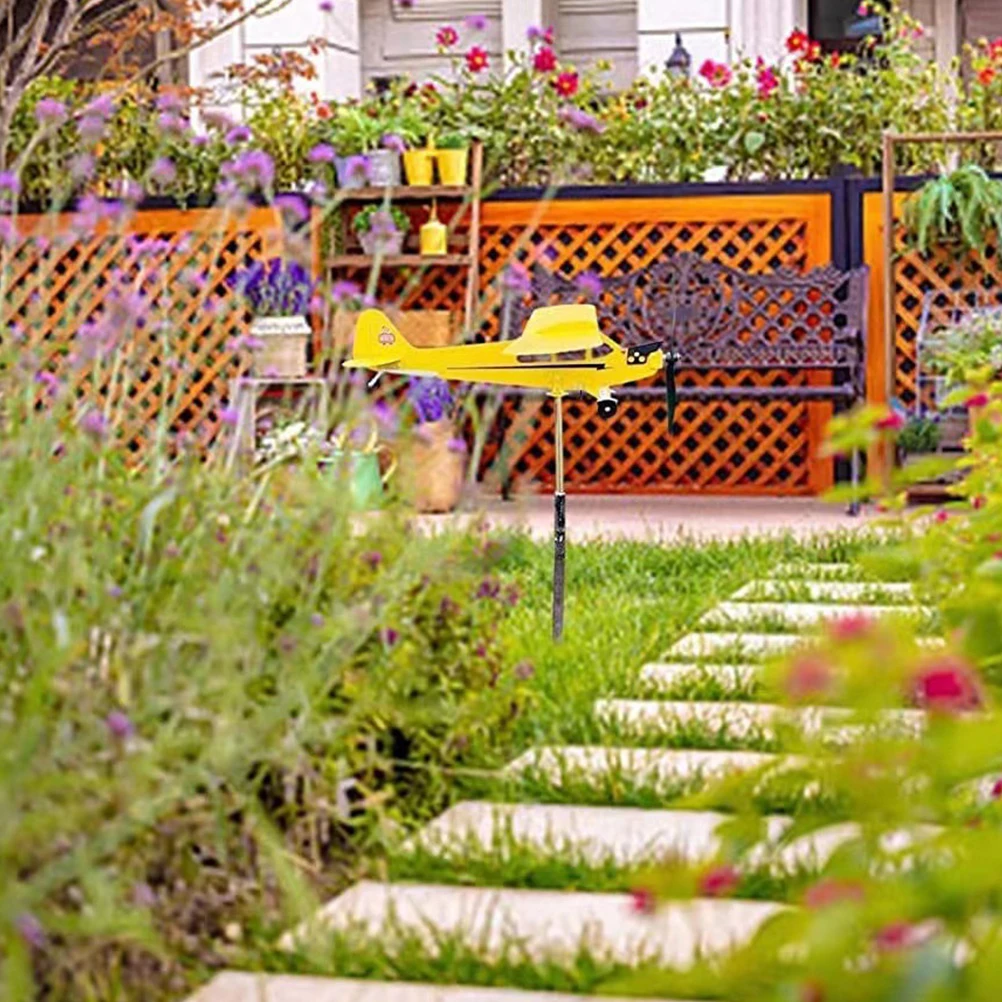 

Metal Airplane Weather Vane 20x18cm Durable Iron Wind Direction Spinner Outdoor Garden Decoration Roof Yard Sign