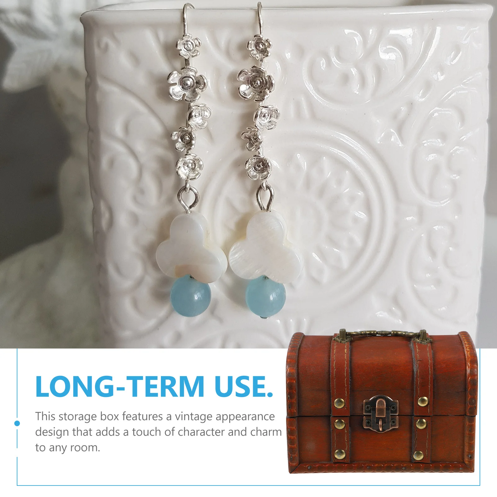 

Wooden Storage Box Vintage Lock Large Capacity Jewelry Chest Retro Treasure Box Keepsake Trinket Pirate Decor Wooden Chest