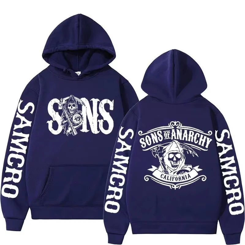 2026 Sons of Anarchy Doppelseitiger Grafik-Hoodie Herren Kapuzenpullover Sweatshirt Herren Damen Modisches Design Pullover Herren Fleece-Hoodies – Detail 12