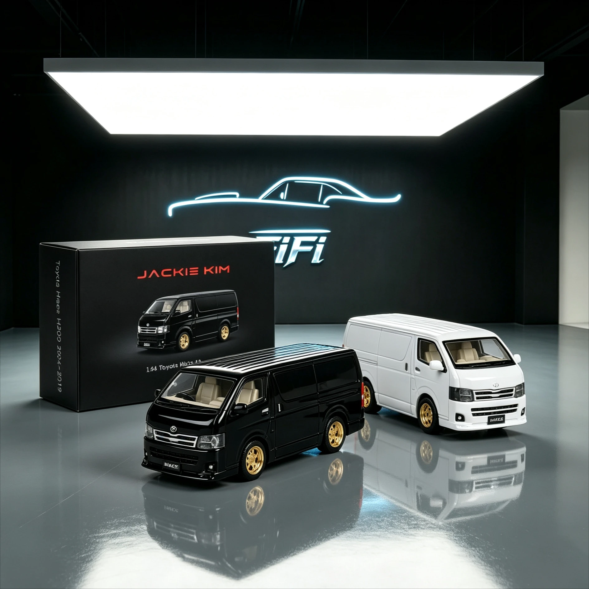 

1:64 Hiace H200 Version Van Diecast Model, Sliding Toy Car with Shock Absorber, Collection Ornament