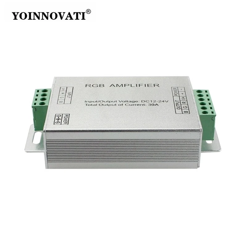 RGB LED Amplifier Repeater, 12A 24A 30A Power Booster for Long LED Strip Runs, Multi-Zone Controller