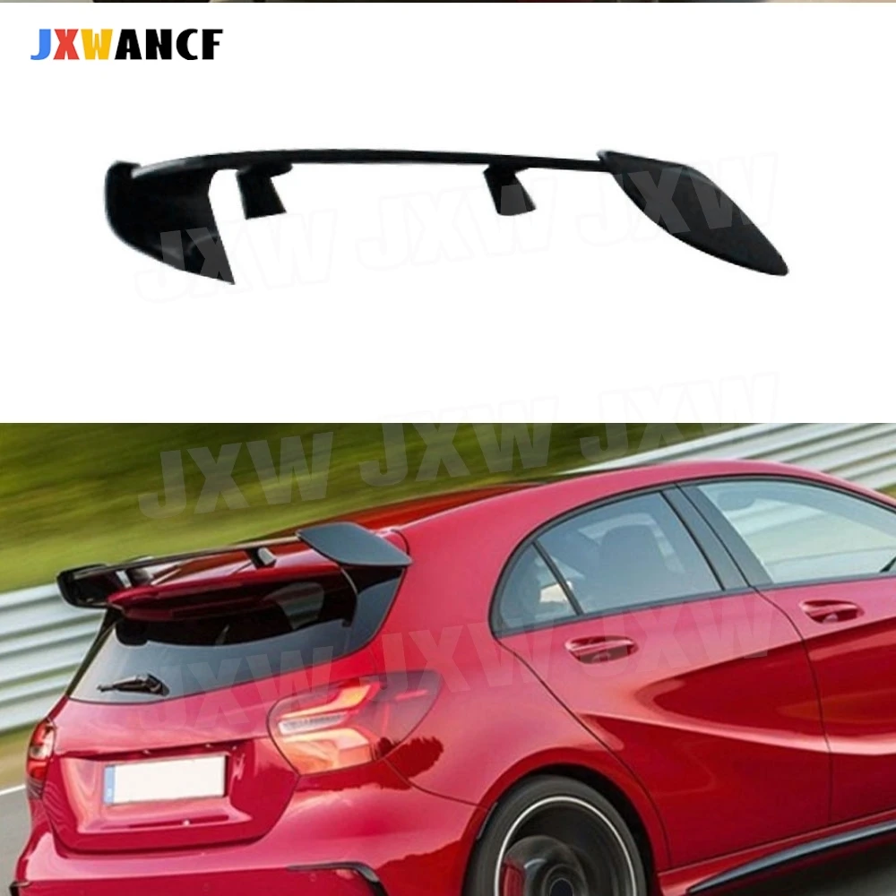 JXWANCF ABS أسود لامع خلفي الجذع الشفاه سبويلر لبنز A-Class A180 A200 A260 W176 لأجنحة المفسد الخلفي AMG ABS