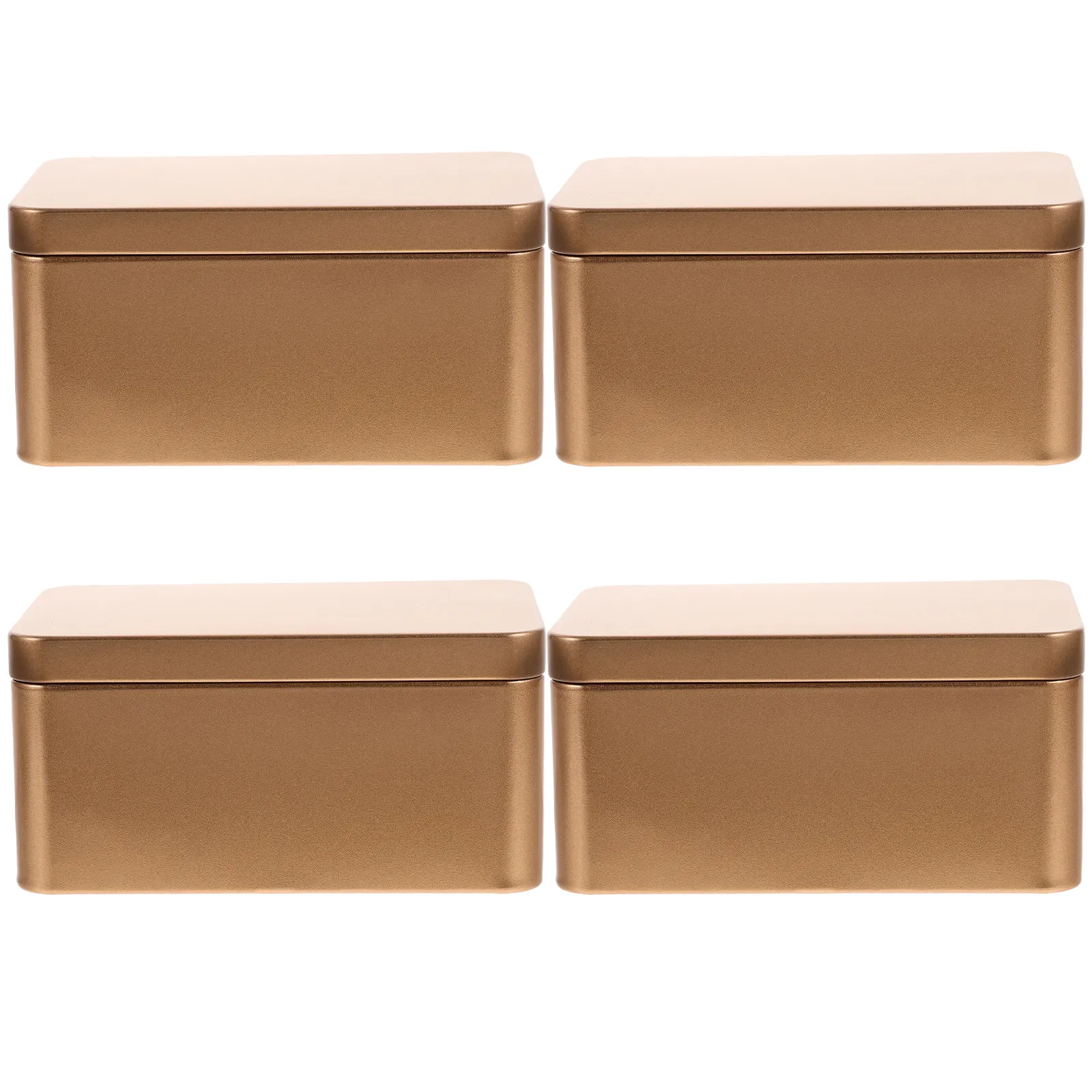 

Набор из 4-х подарочных жестяных коробок: креативные прямоугольные контейнеры для конфет, металлические емкости для хранения, портативные коробки для угощений на праздники и вечеринки