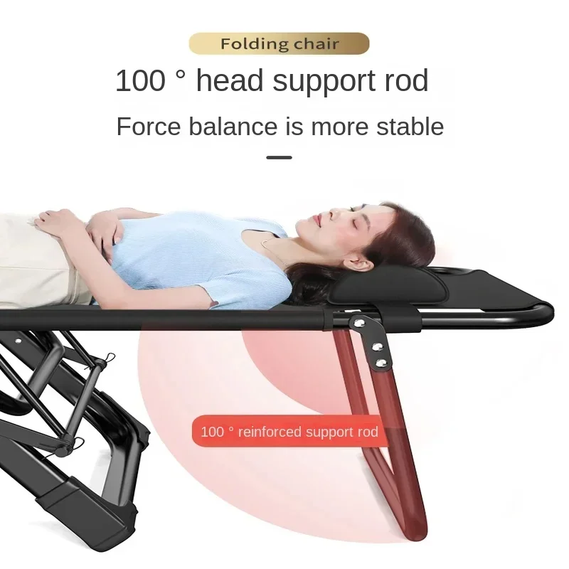 Lunch Break Folding Recliner Backrest Lazy Beach Chair Leisure Cool Recliner Bed Portable Home Balcony Marching Bed Home Camping