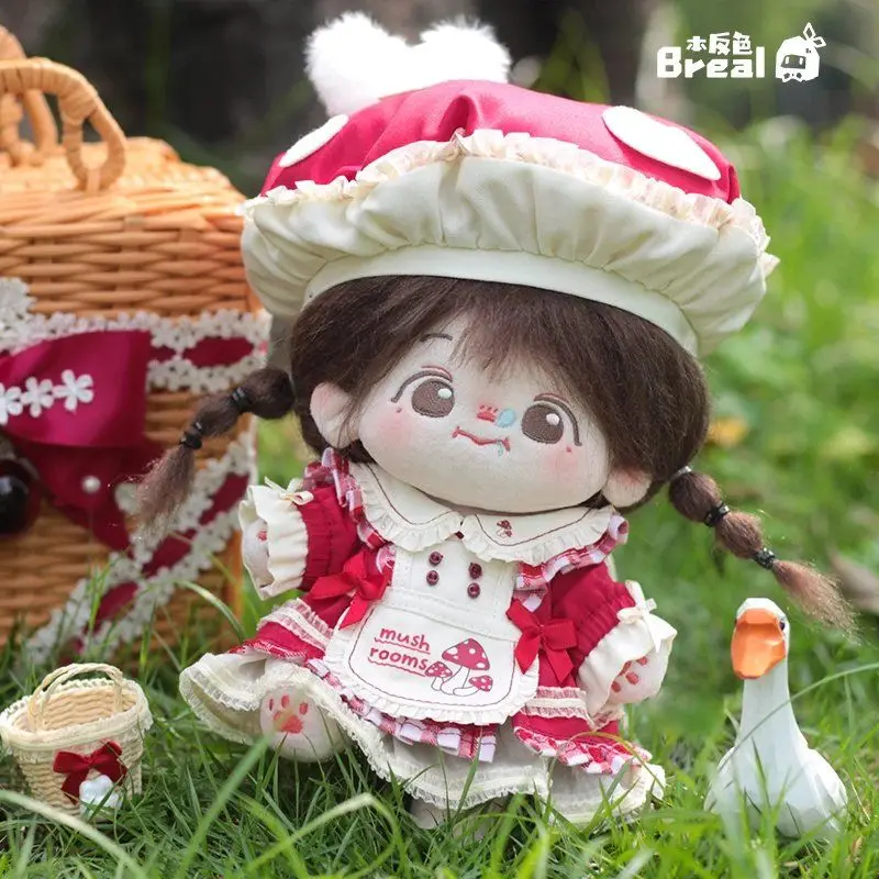 ملابس دمى قطنية، ملابس أصلية 20 سم، أرنب الفطر"، غابة خرافية لطيفة، أحمر وأبيض، لكل من الأولاد والبنات #2