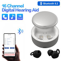 Bluetooth Hearing Aids Rechrgeable Hearing Aid Noise Cancelling Sound Amplifier Support Music Streaming Phone Call Auto Switch