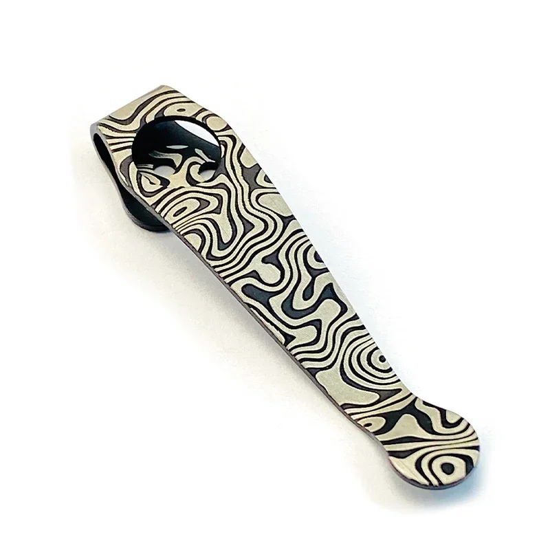 Contour lines Top Quality Titanium Alloy Pocket Knife Clip Clamp for Spyderco Paramilitary 2 C81 C10 folding knife back clip