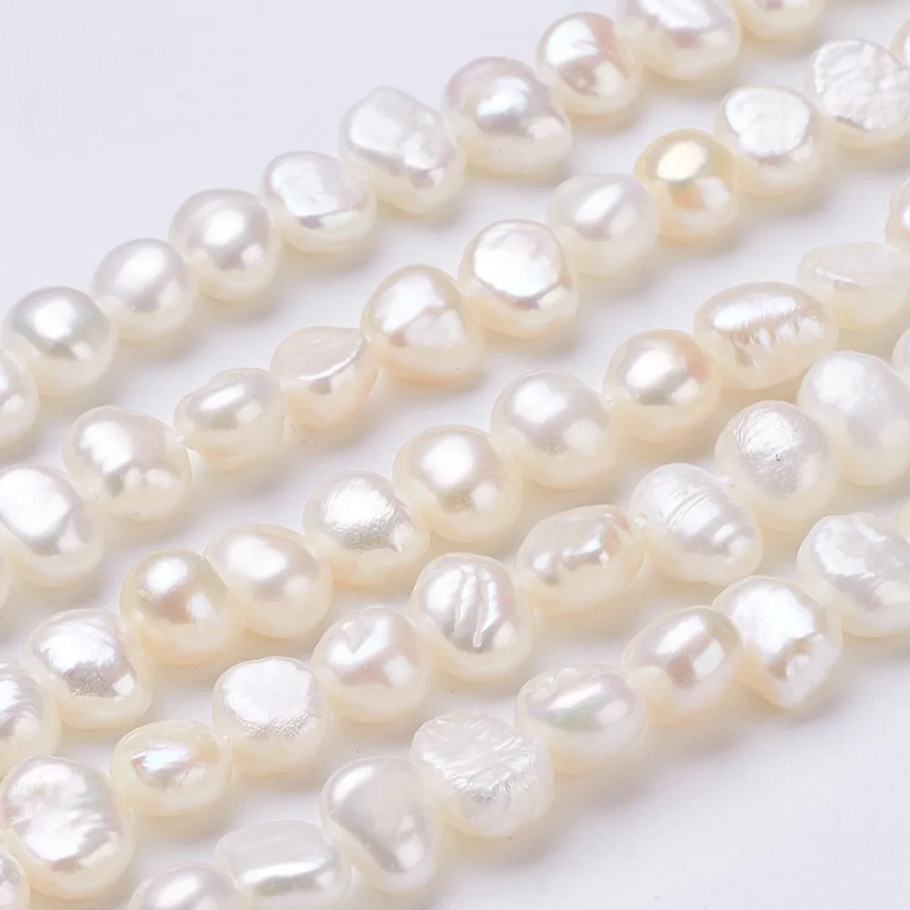 Seashell Color Pearl Beads Irregular Shape Natural Cultured Freshwater Pearl Loose Bead for Baroque Vintage Style Jewelry Making