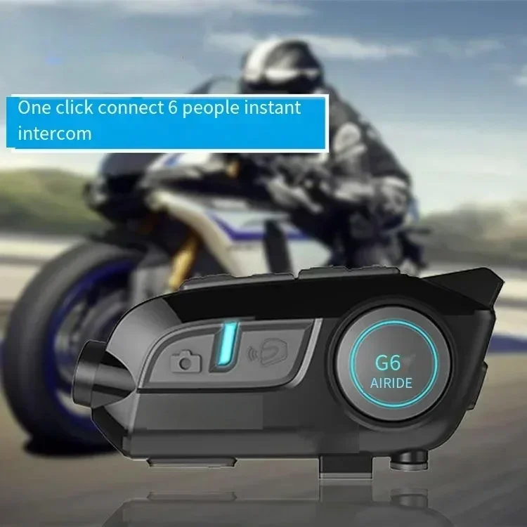 Waterproof Bluetooth Motorcycle Helmet Intercom Headset Built-in Wireless Communication for Rider Road Travel Audio Equipment