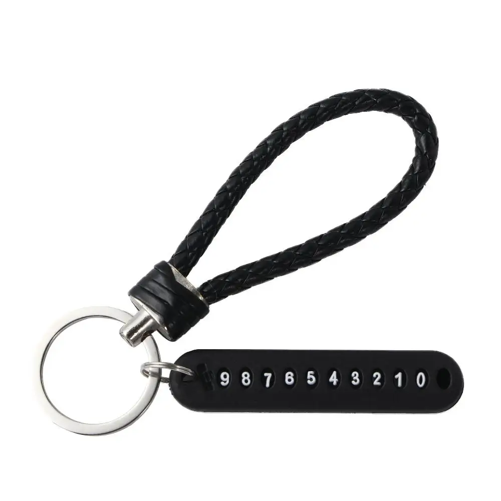 High Quality Hand Woven Anti-lost DIY Phone Number Keychain Car Key Clip ​ Lanyard Keyring Car Key Holder