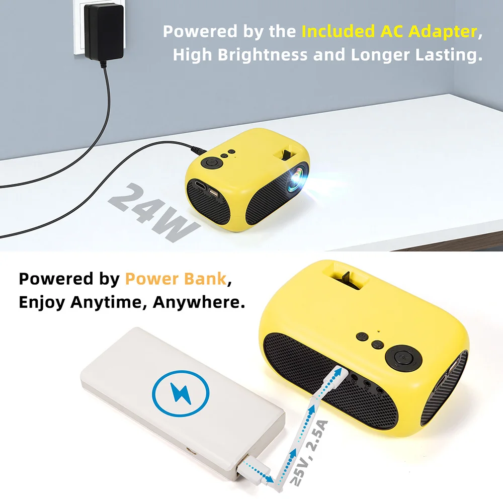 Mini projecteur Portable 480*360P USB HDMI prend en charge 1080P Halloween enfants cadeau Home cinéma extérieur LED Mini projecteur M24