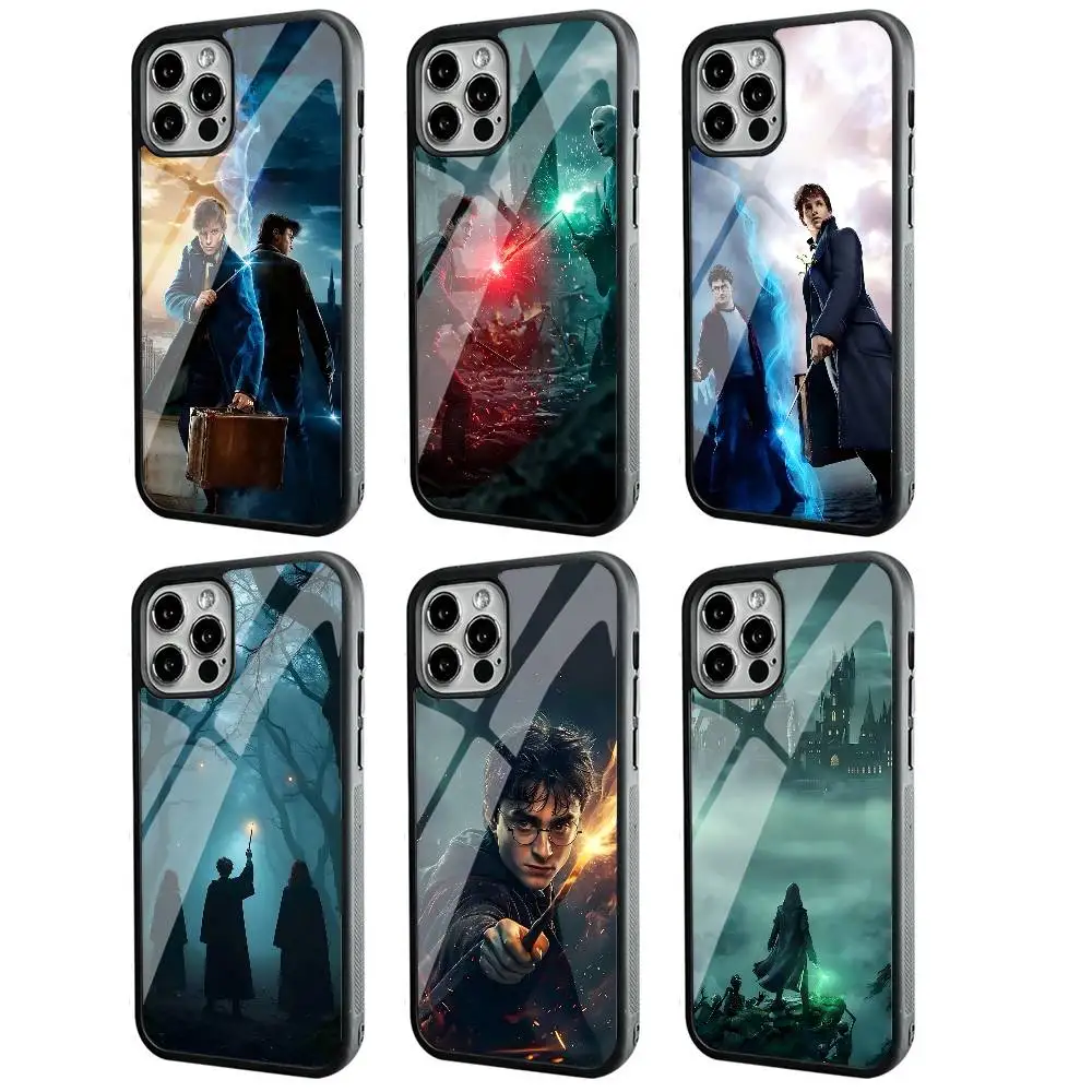 H-Harry P-Potter Phone Case Black Hard Plastic Phone Case For Iphone 17 Air 16 15 14 13 12 11 Pro Max PC TPU Ins Case