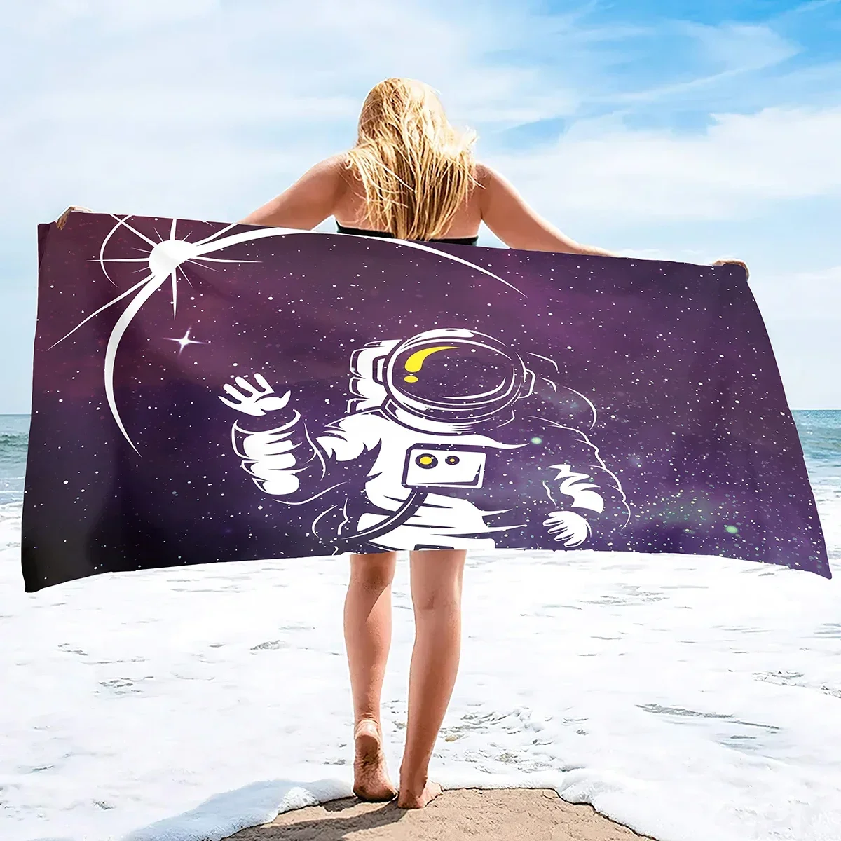 Outer Space Astronaut Beach Towel Travel Beach Pool and Bath Towels Oversized Towels Lightweight Compact Beach Accessories