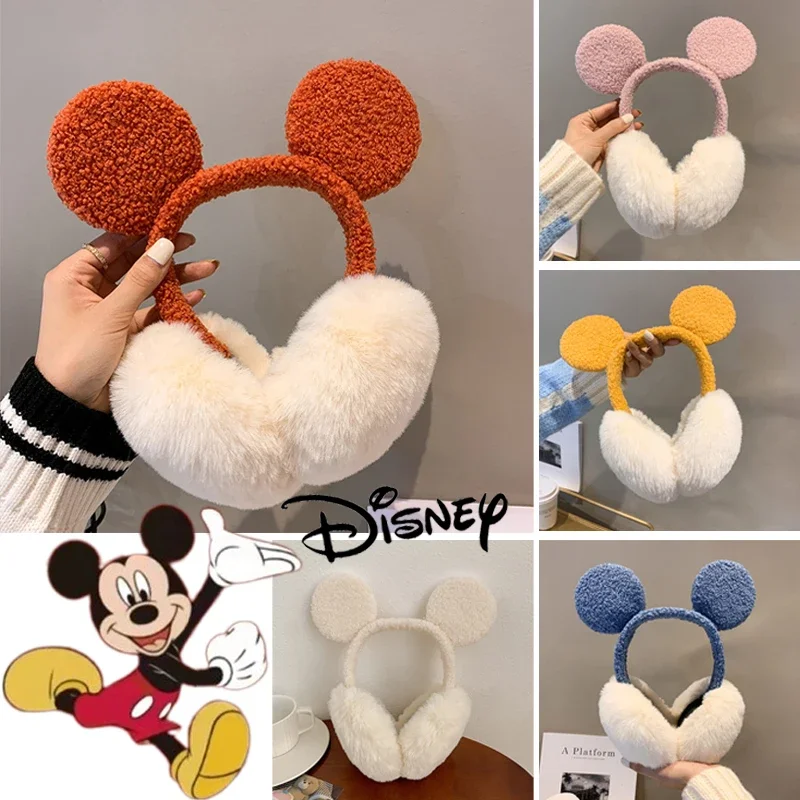 Disney Mickey Mouse Earmuff Soft Plush Ear Warmer Winter Warmth Women Outdoor Cold Protection Ear Cover Ear Muffs Christmas Gift