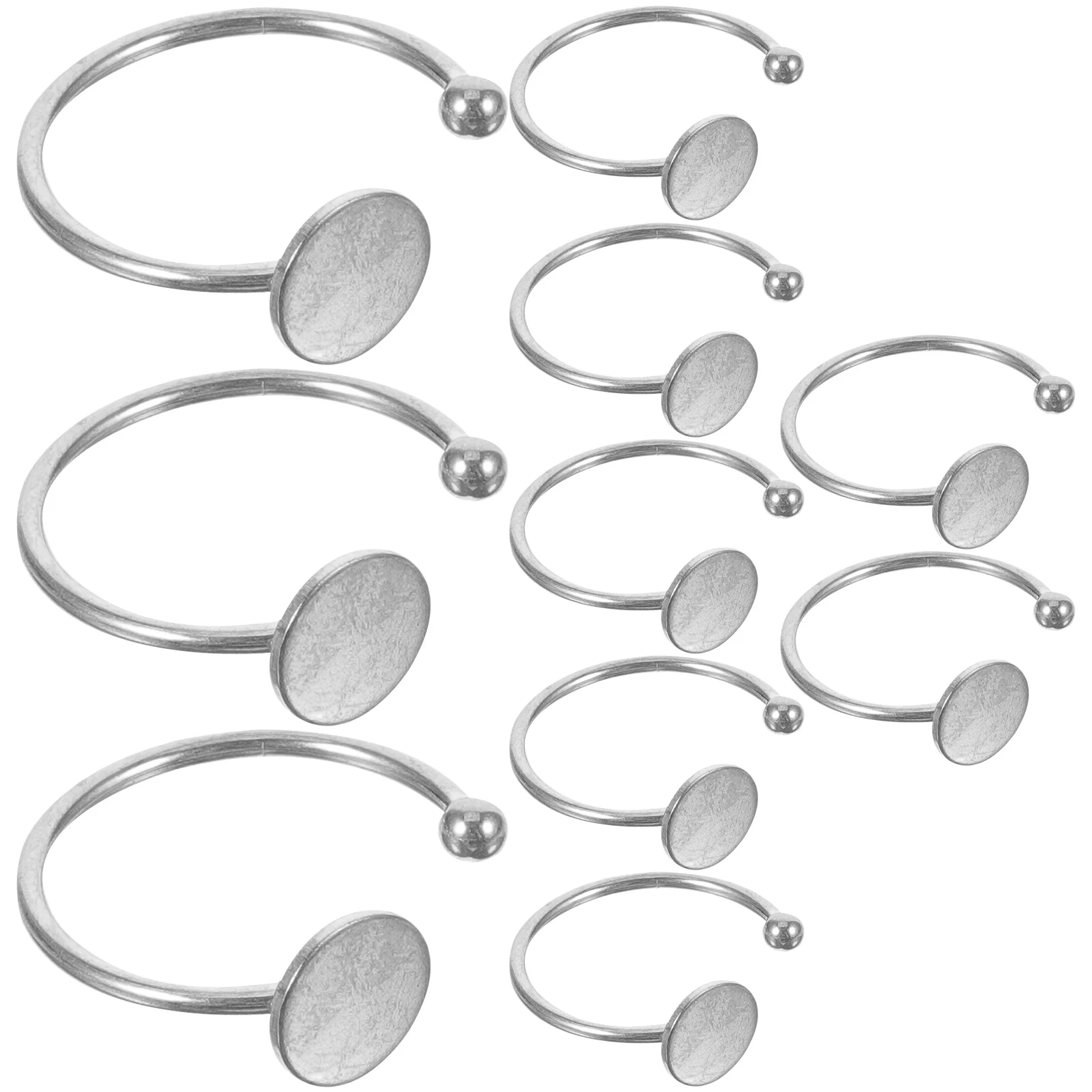 

10pcs Adjustable Finger Blanks for DIY Ring Base Smooth Surface Ring Bezel Blanks Rings Parts Jewelry Making Gifts